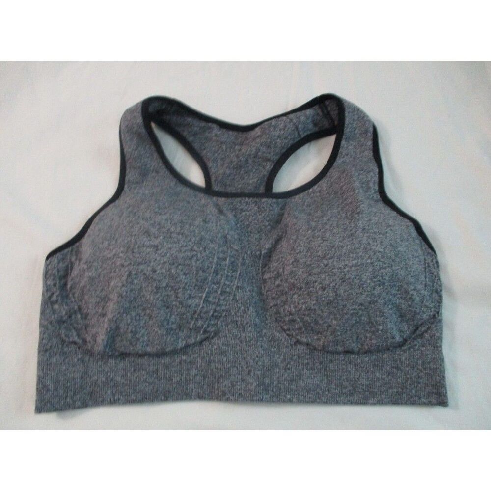 Truekind Womens Sz 2XL Daily Comfort Reactive Sports Bra Racerback Grey Padded